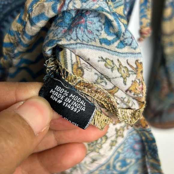 Feathers by tolani Blouse top S Modal Cotton Lightweight Bohemian Whimsigoth - Picture 8 of 13